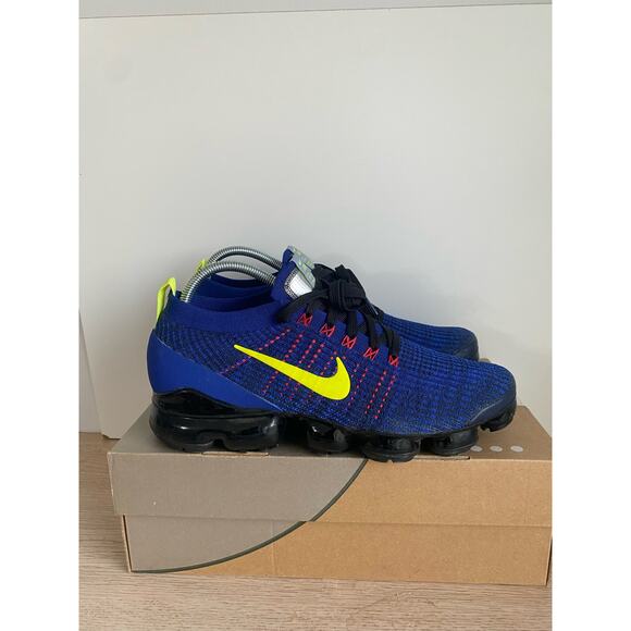 Nike Air VaporMax Flyknit 3 Deep Royal Blue/ Volt Men Sneakers- SZ 10 main image 6